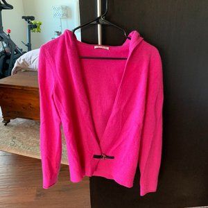 Saltaire Fushia Cashmere Sweater with Hood
